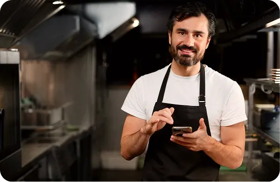 Restaurateur utilisant Crenow